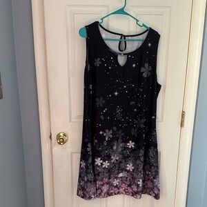 Chic Black Floral Sleeveless Dress